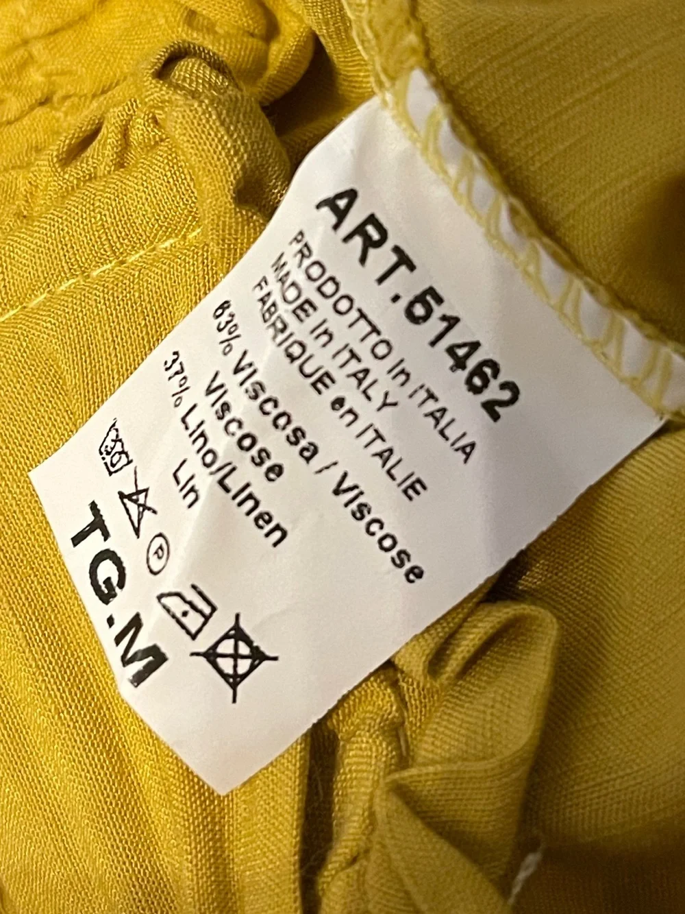 Miss Love Mustard Paperbag Tie Waist Linen Blend Shorts Size M Boho Summer
